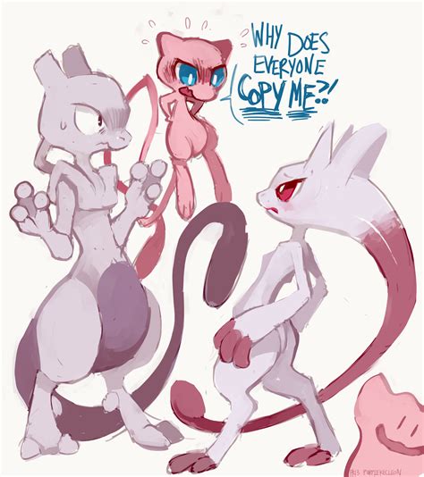 Ditto Mega Mewtwo Y Mew And Mewtwo Pokemon Drawn By