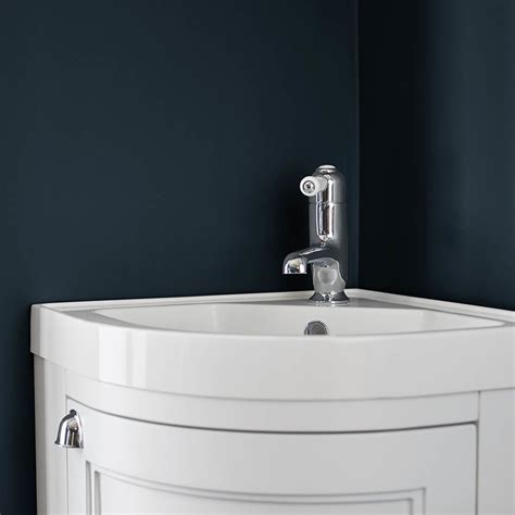 Burlington Freestanding 43cm Corner Vanity Unit And Basin Dark Olive