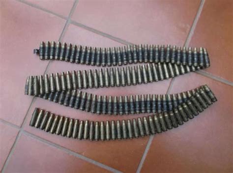 Belt Of 130 Post Wwii 762 Mm Machine Gun Bullets In Guns And Pistols