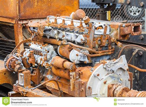 Old Rusty 6 Cylinder Diesel Engine Stock Image Image Of Injection