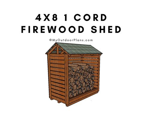 4x8 1 Cord Firewood Shed Plans