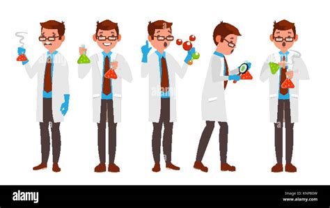 Scientist Character Vector Friendly Funny Professor Chemistry