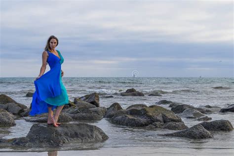 Lovely Brunette Latin Model Poses Outdoors On A Beach At Sunset Stock Image Image Of Elegant