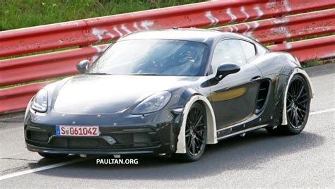 Spied Widebody Porsche Cayman Goes Track Testing Porsche Cayman Based Mule Spied Paul Tan S