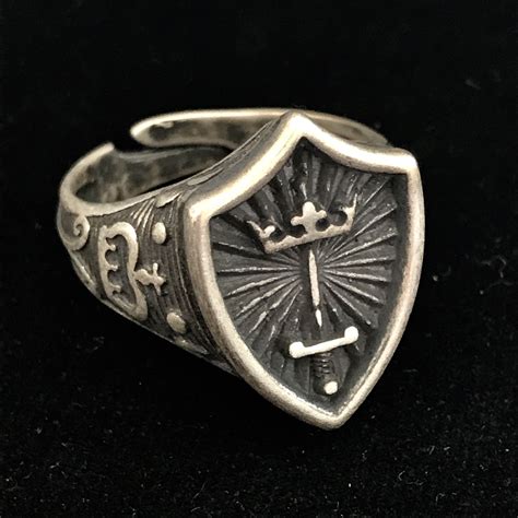 King Arthur Ring Signet Ring Style Made In Italy From Sterling Silver