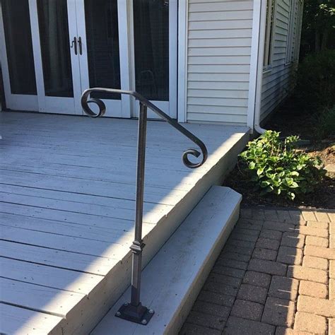 New Handrail Wrought Iron 1 2 Steps Steel Grab Rail Single Etsy