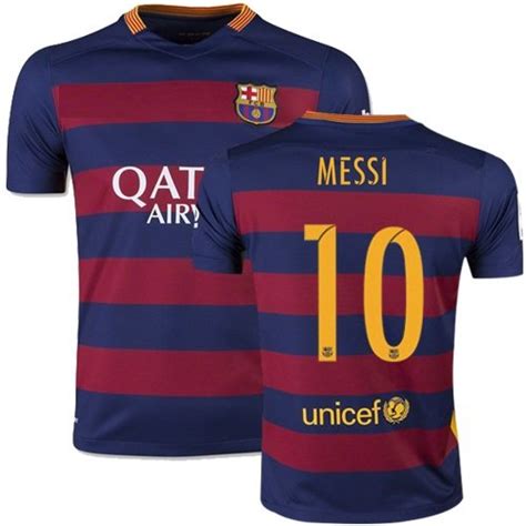 Messi 10 Barcelona Home Kids Soccer Jersey Kit With Free