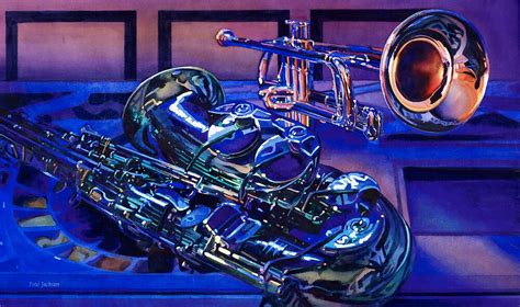 Jazz In Blues Watercolor By Paul Jackson Redbubble