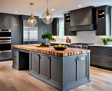The Modern Multifunctional Appeal Of A Gray Kitchen Island With