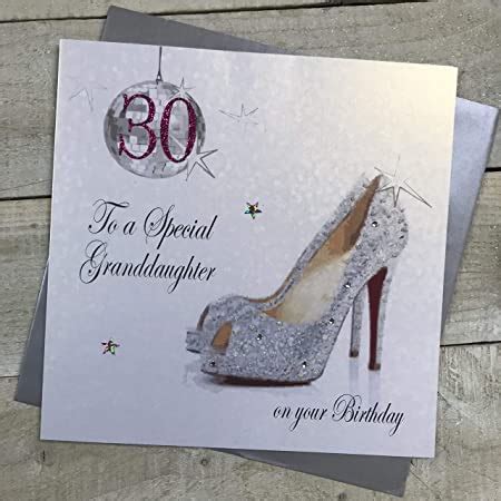 White Cotton Cards Large Glitter Ball Shoes To A Special Granddaughter Handmade Th