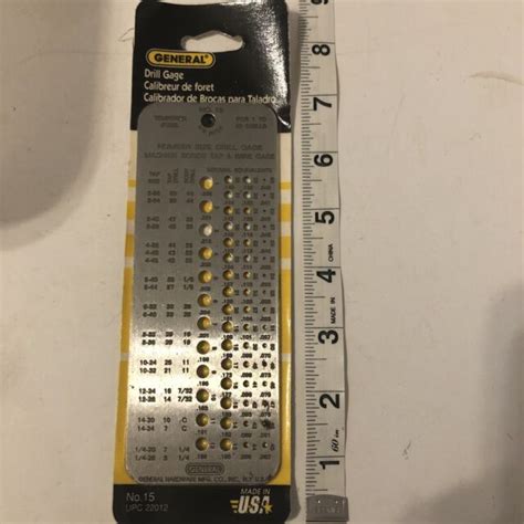 General Tools 15 Drill Gage Number Size Drills 1 To 60 For Sale Online