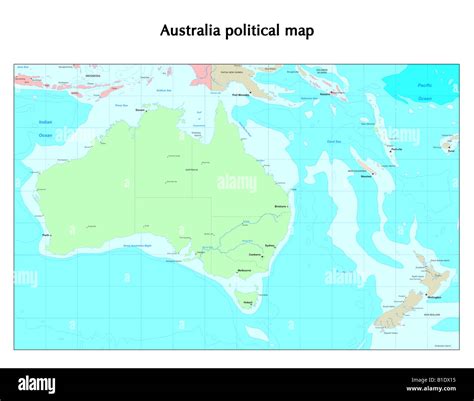 Australia Political Map Stock Photo Alamy