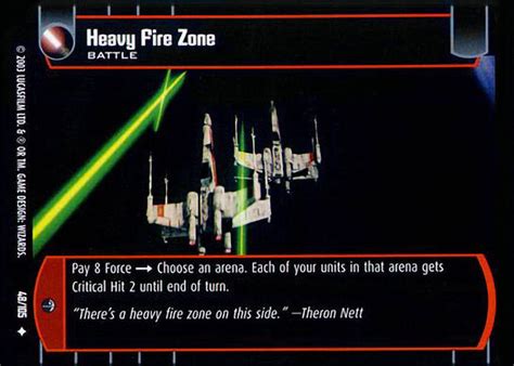 Heavy Fire Zone Card Star Wars Trading Card Game