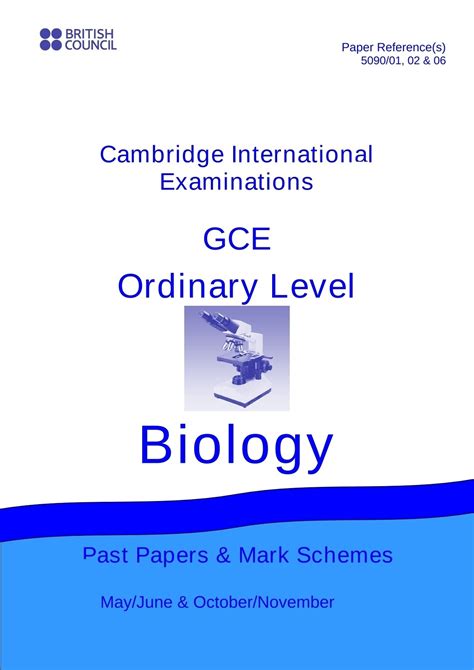 Cambridge - O Level - Past papers & mark schemes - Biology - 5090