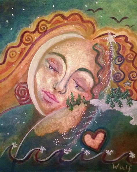 Earth Moon And Star Painting By Bernadette Wulf Fine Art America