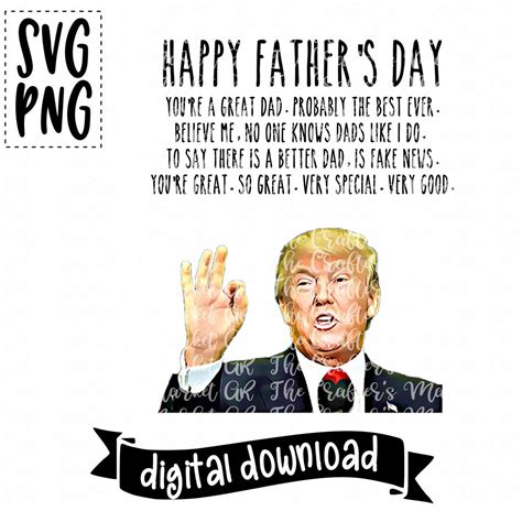 Trump Happy Fathers Day File Digital File Ready To Print Png Etsy