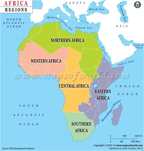 Map Showing Geographical Regions In Africa Africa Africa Map