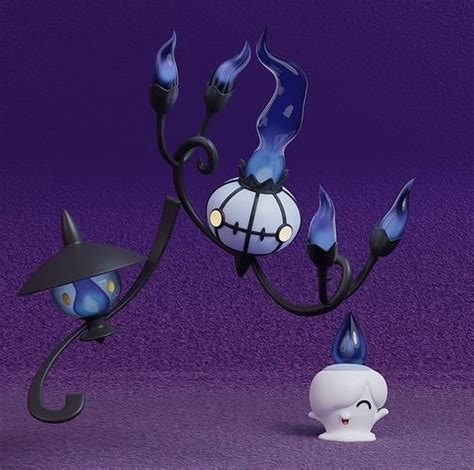 Pokemon Litwick Lampent And Chandelure With 2 Poses 3d Model 3d