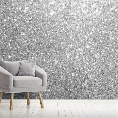 Grey Glitter Wallpaper Wallsauce Ca