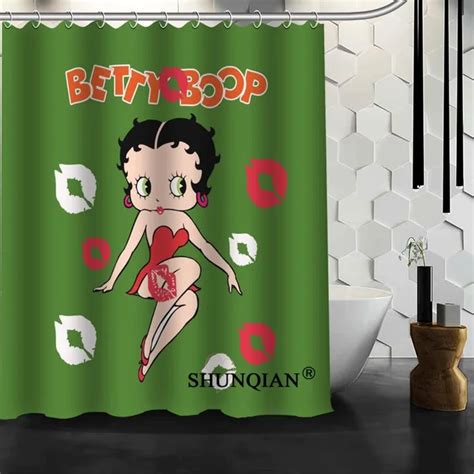 New Custom Betty Boop Shower Curtains Polyester Bathroom Waterproof Bath Curtain Size