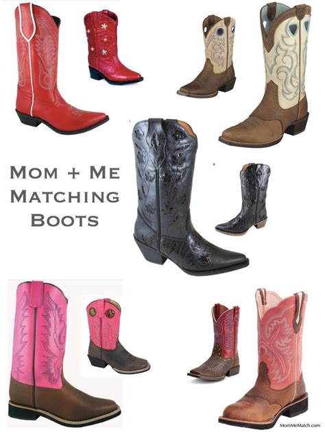 Mother Daughter Matching Boots Western Style Cowboy Boots Pink