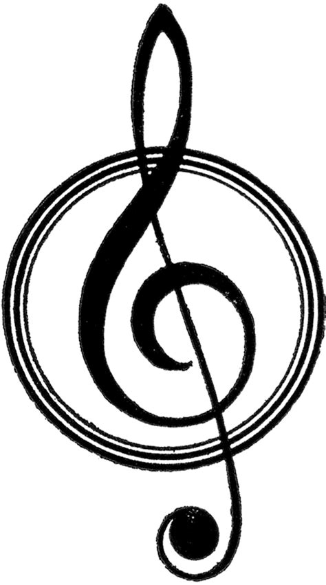 Download these amazing cliparts absolutely free and use these for creating your presentation, blog or website. Vintage Music Clef Symbol! - The Graphics Fairy