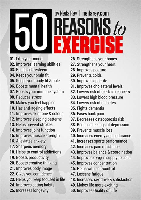 50 reasons to exercise health fitness motivation get in shape