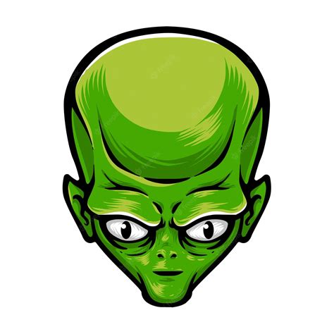Premium Vector Green Alien Head Vector Logo
