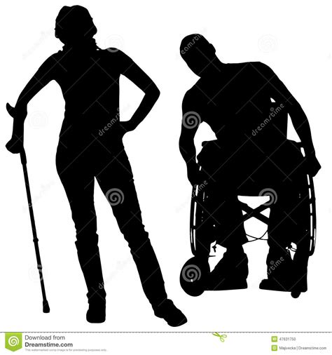 Vector Silhouettes Of People In A Wheelchair. Stock Vector ...