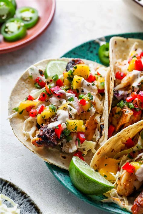 Baja Fish Tacos With Mango Salsa Dishing Out Health