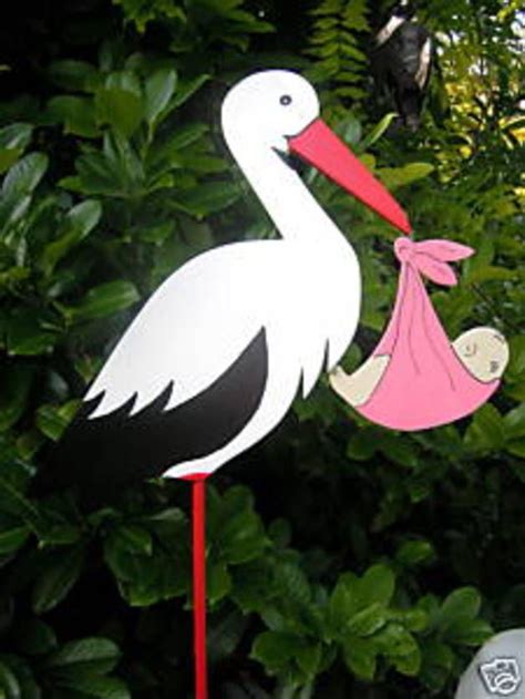 KLAPPERSTORCH mit rosa Baby +++ Den Storch gibt es mit ...
