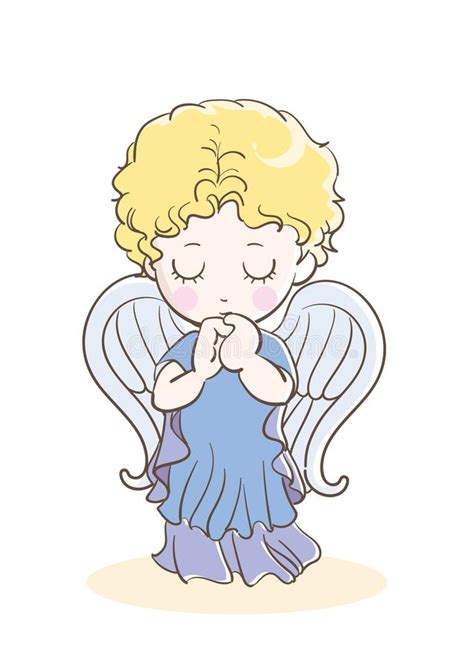 Prayer Child Angel Images Front Stock Vector Illustration Of