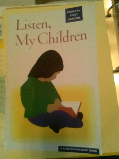 Listen My Children Poetry Book For First Graders Books For First