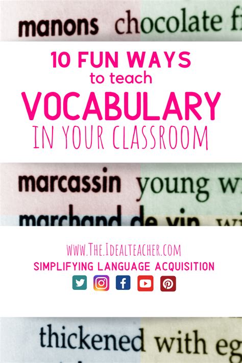 10 Fun Ideas To Teach Vocabulary In Your Classroom
