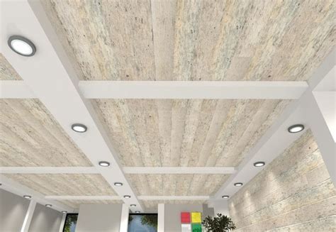 Wood is more solid and durable than either plastic or mdf. Rustic White Wood ceiling panels. See more designs at ...