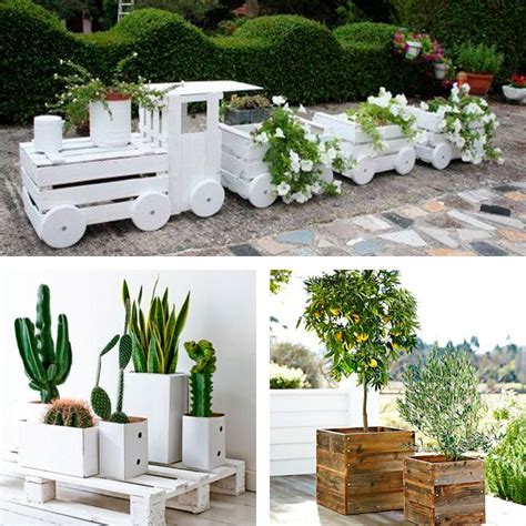 Siguiendo las pautas sobre cómo hacer una mesa de madera que os hemos dado, no tendréis ningún problema para la construcción de una mesa básica de madera como ésta: Jardineras con palets | Jardineras con palets, Palets ...
