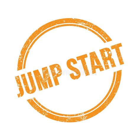 Jump Start Text Written On Orange Grungy Round Stamp Stock Illustration