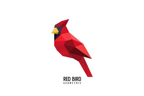 Geometric Cardinal Bird Logo Vector Creative Logo Templates