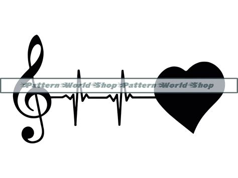 Music Note Heartbeat Svg Music Lover Svg Love Music Svg Etsy