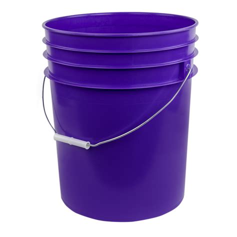 5 Gallon Purple Hdpe Premium Round Bucket With Wire Bail Handle