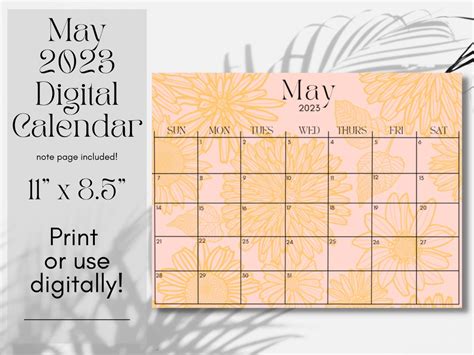 Fillable May 2023 Calendar May 2023 Printable May Calendar Editable