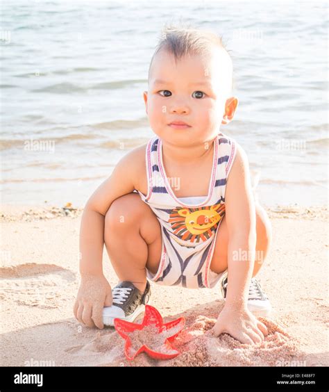 Little Boy Playing On The Beach Stock Photo Stock Photo Alamy