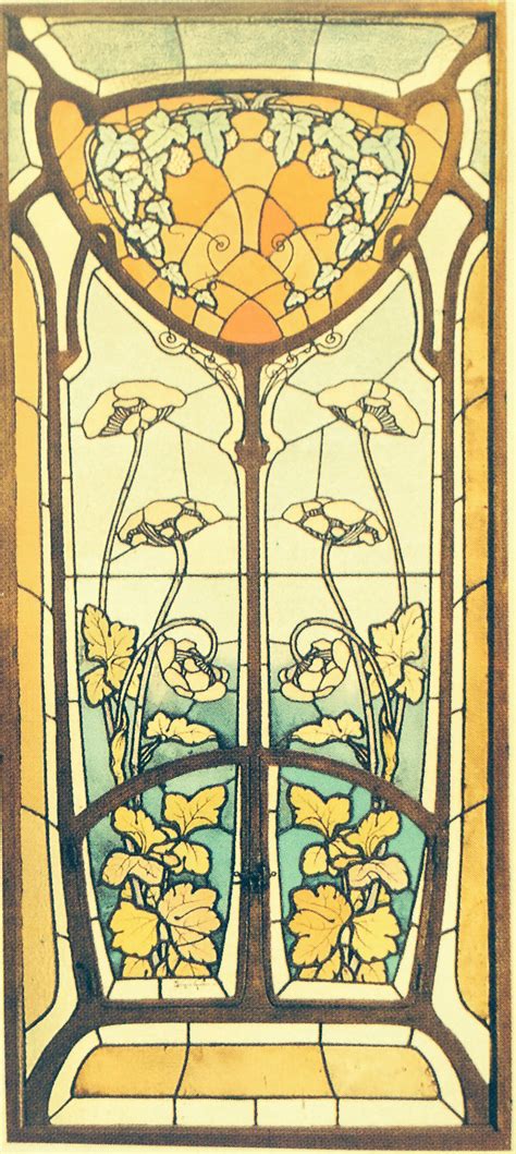 Art Nouveau Stain Glass Window Art Stained Art Nouveau Stained Glass Art In 2021 Art