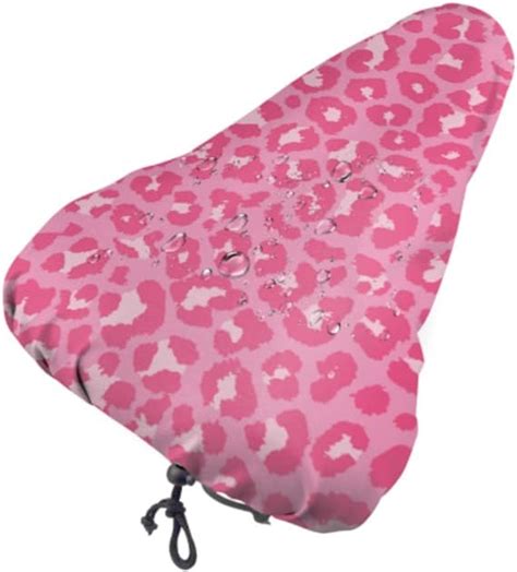 Waterproof Bicycle Saddle Cover Beautiful Pink Leopard Skin Seat Covers For Women