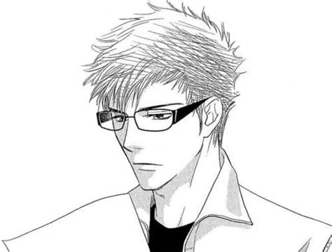 Anime Boy With Glasses Drawing Sketch Coloring Page