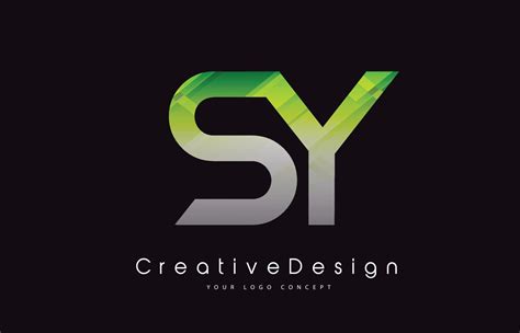 Sy Letter Logo Design Green Texture Creative Icon Modern Letters