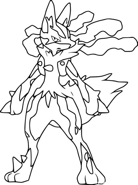 Pokemon Lucario Mega Evolution Coloring Pages Coloring Pages