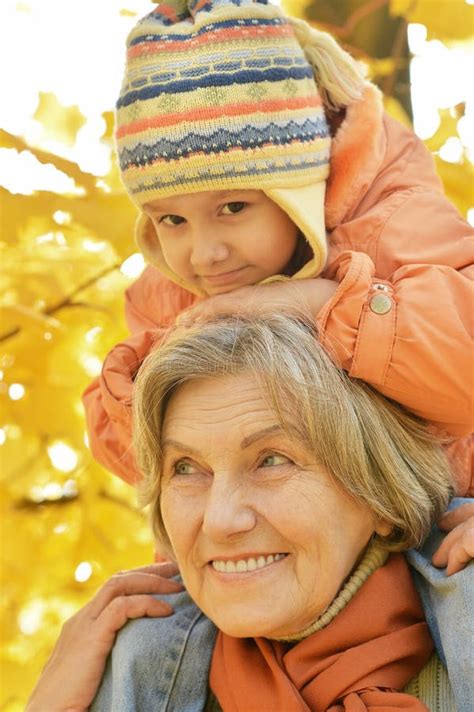 Grandmother With Granddaughter In Park Stock Image Image Of Aged