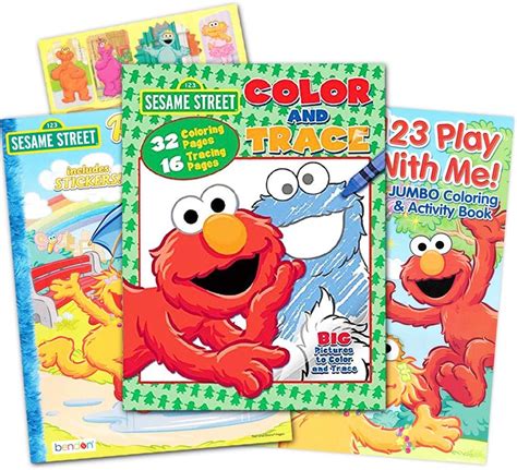Sesame Street Ready Set Color Coloring And Activity Book With 30