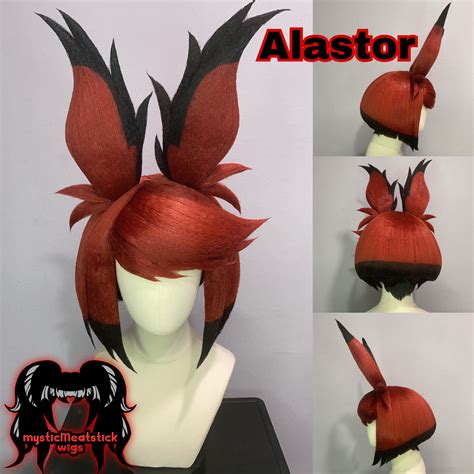 Alastor Cosplay Wig Hazbin Hotel Etsy